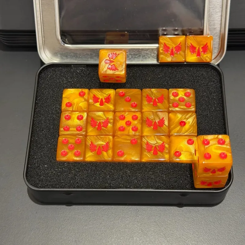 15PCS 16mm/0.63inch D6 Wargaming Dice Set para sa Tabletop Miniatures Game Pagsubaybay sa Damage ng Army Faction Themed Dice Token