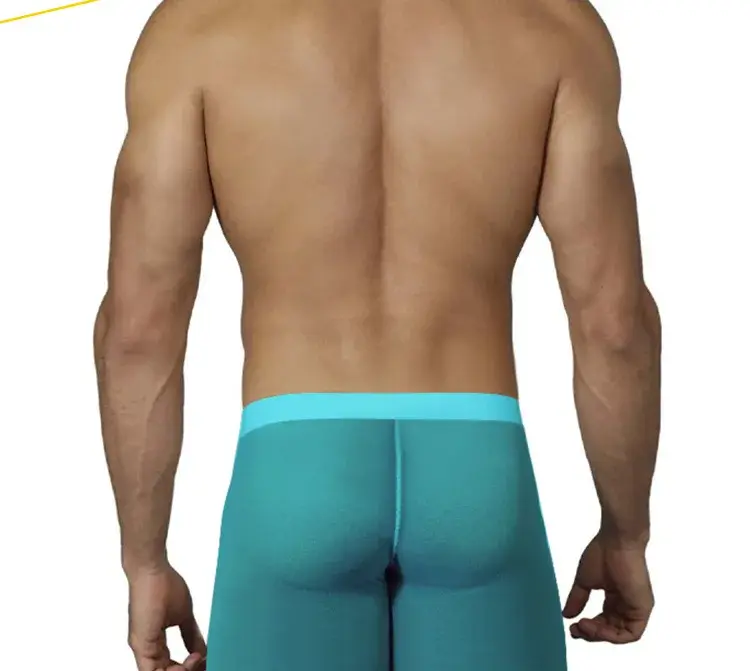Sous-vêtements Ultra-fins pour hommes, Boxer Long, short rafraîchissant en soie glacée, sous-vêtements transparents pour Fitness, maille sans couture, 0.01mm — image 3