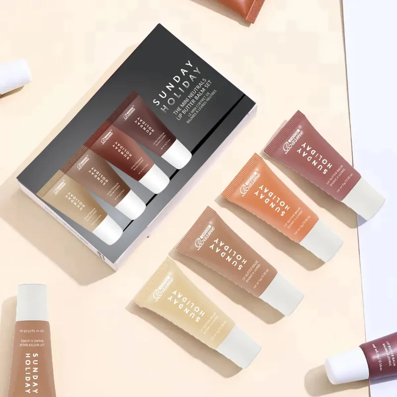 Vanilla Beige Lip Balm Moisturizing Transparent Lipstick Set Smooth Soft Tube Mirror Lip Gloss Lip Makeup — image 2