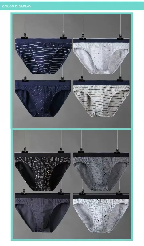 4Pcs/lot Cotton Briefs Men's Sexy Underwear Comfortable Underpants Breathable Panties Solid Shorts Male Lingerie Free Shipping — image 12