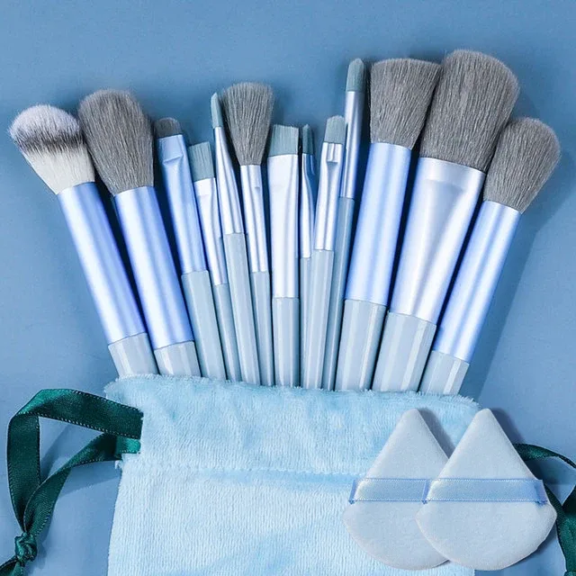 Professional 13PCS Makeup Brushes Set 2 Powder Puff Sponge for Cosmetics Foundation Blush Eyeshadow Blending Brush Beauty Tools