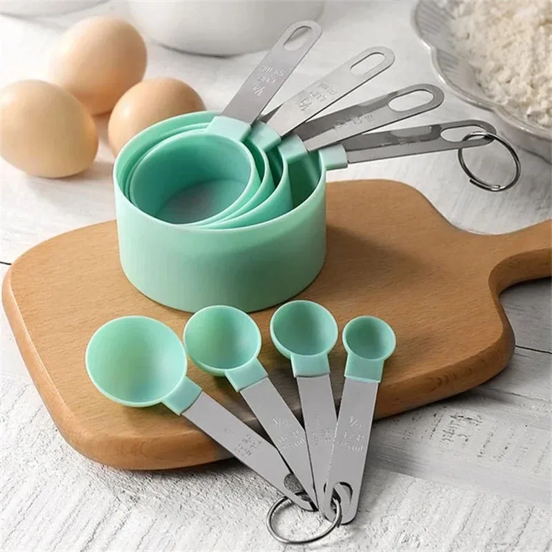 4/8PCS/Set Plastic Multi Purpose Measuring Cup Measuring Spoon Stainless Steel Handle With Graduated Measuring Baking Tools — image 7