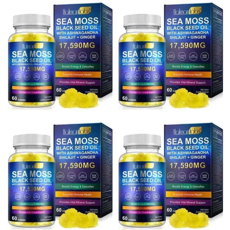 HalmanLabs Sea Moss Black Seed Oil Gummies with Vitamin C and Vitamin D for Immune Health and Vital Mineral Support 60 Gummies — image 10