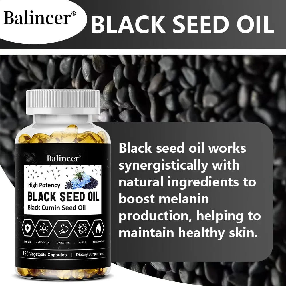Black Seed Oil Capsules Supports Overall Health | Boosts Immune System Improves Digestion Antioxidant Non-GMO Gluten-Free