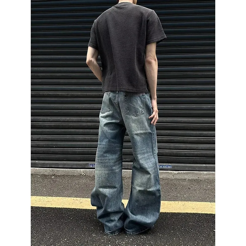 Men's Jeans Man Pants Heavy Duty Washed Multi Pocket Carpenter Style Straight Loose Denim Trousers Casual Fit High Street — image 3