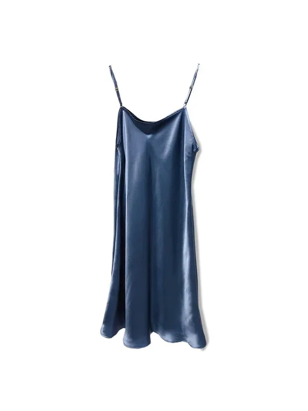SuyaDream Woman Mini Dress 19mm 100%Real Silk Sleeveless Solid Spaghetti Strap Sleep Dresses 2025 Elegant Chic Clothes — image 10