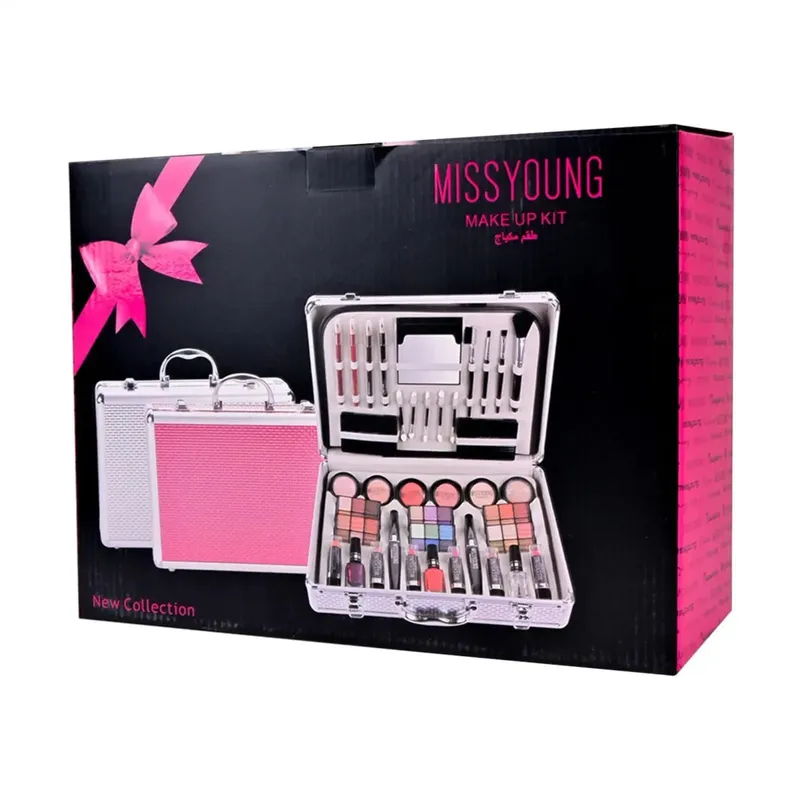 68pcs All in 1 Makeup box Makeup case Eyeshadow palette Powder Lip Stick Mascara Lip Pencil Eye Pencil Lip Brush Blush Mirror