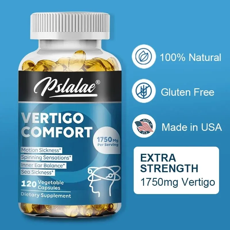 Vertigo Relief Capsules 1750mg Aids Inner Ear Balance Relieves Tinnitus Vertigo and Migraines Supplement — image 1