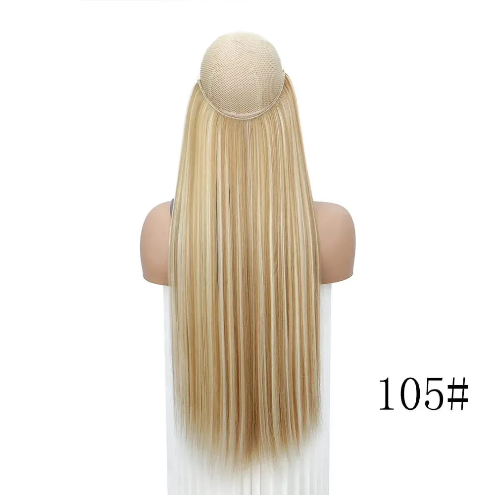 Straight Hair Extension with Invisible Synthetic Natural Straight Hairpiece for Women Long Straight Hair Piece with Fishing Line — image 11