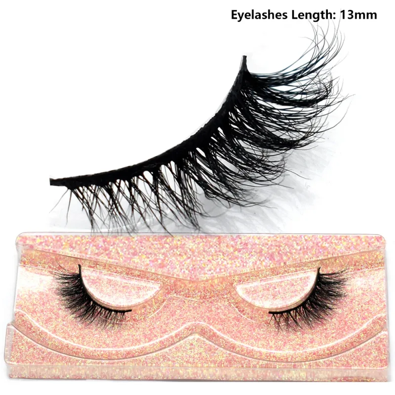 Demi-cils naturels 3D en vison, courts, duveteux, vaporeux, bande croisée, doux, Extension, maquillage