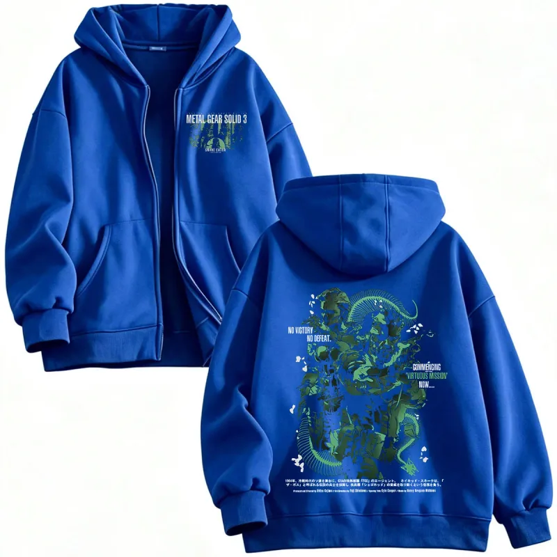 Metal Gear Solid 3 Snake Eater MGS3 Naked Snake The Boss Game Zipper Hoodies Men's Women Zip Up Hooded Sweatshirts Jackets Coats — image 6