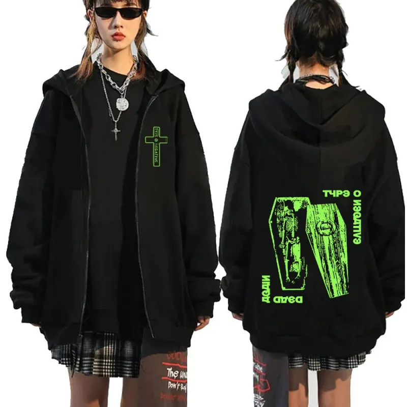 Type O Negative Dead Again Zip Up Hoodies Gothic Metal Rock Band Zipper Sweatshirt Men Women Clothing Jacket Hoody Streetwear