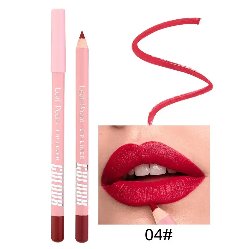 12-Color Waterproof Matte Lip Liner Pencil Lasting Smudge-Proof Lipliner Non-Transfer Formula Precise Outline Lip Pencil Makeup