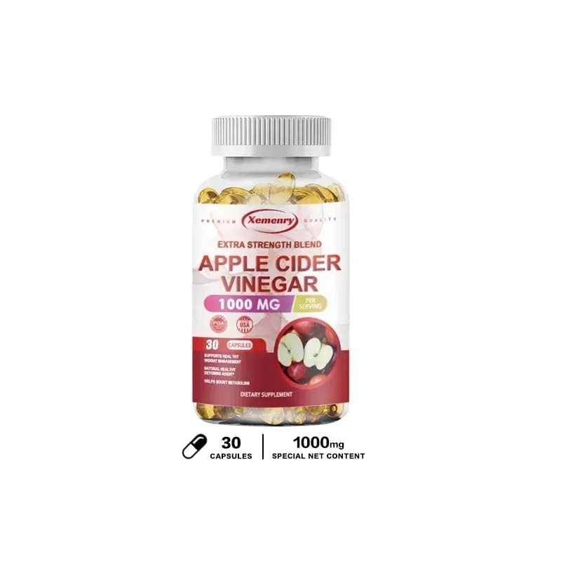 Apple Cider Vinegar Capsules - Fat Burning Detox Slimming Boosts Metabolism Healthy Weight Management