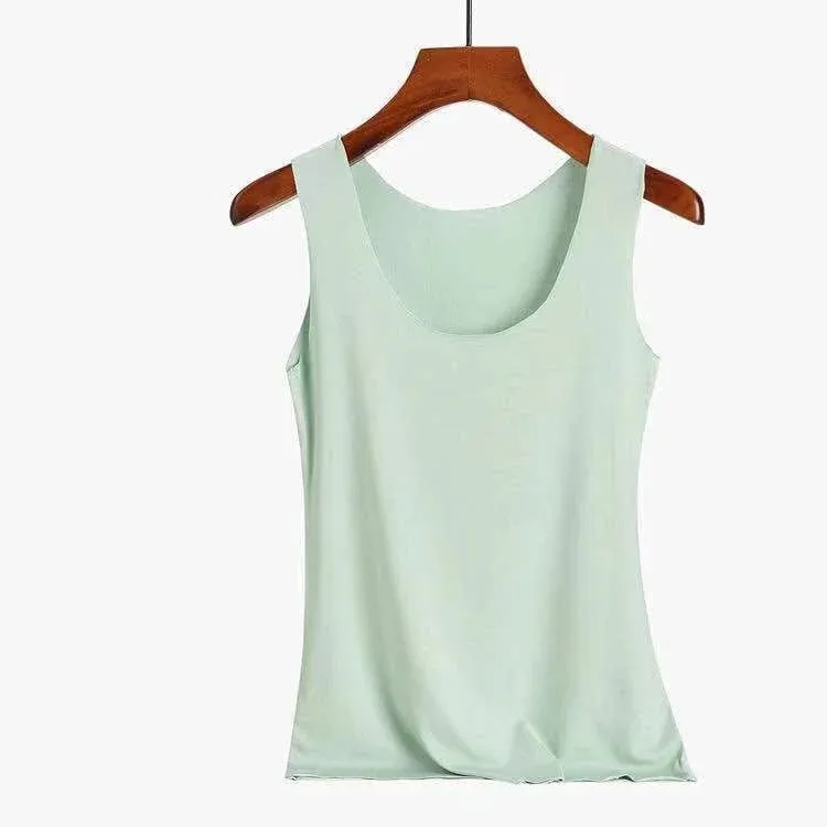 Tank Tops Summer Seamless Ice Silk Vest Women Wear Undershirt Underwear Female Students Korean-Style Slim Strap — image 12