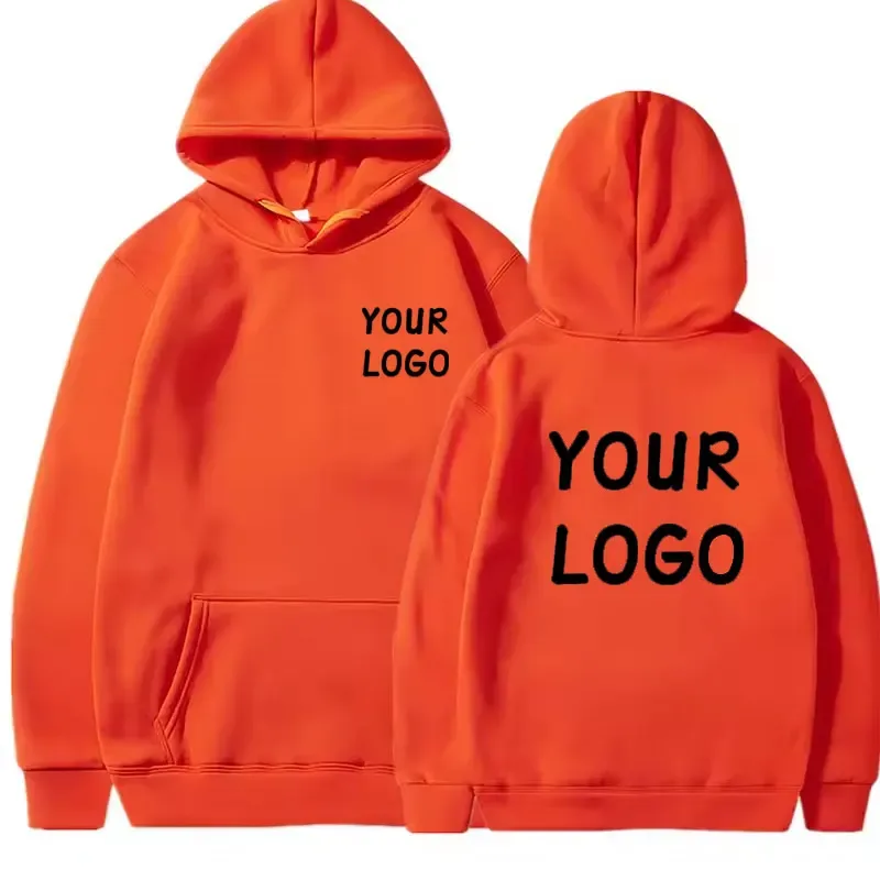 DIY Custom Your Brand LOGO Men Women Casual Hoodie Top Solid Color Pullover Street Personality Sweatshirt Custom Gifts — image 14