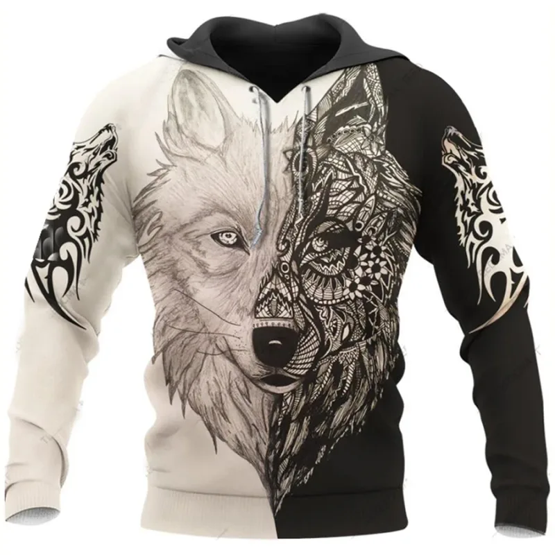 2024 New Hoodie 3d Viking Harajuku Print Pullover Men's Hooded Sweatshirt Oversized Vintage Male Clothing Fall Long Sleeve — image 10