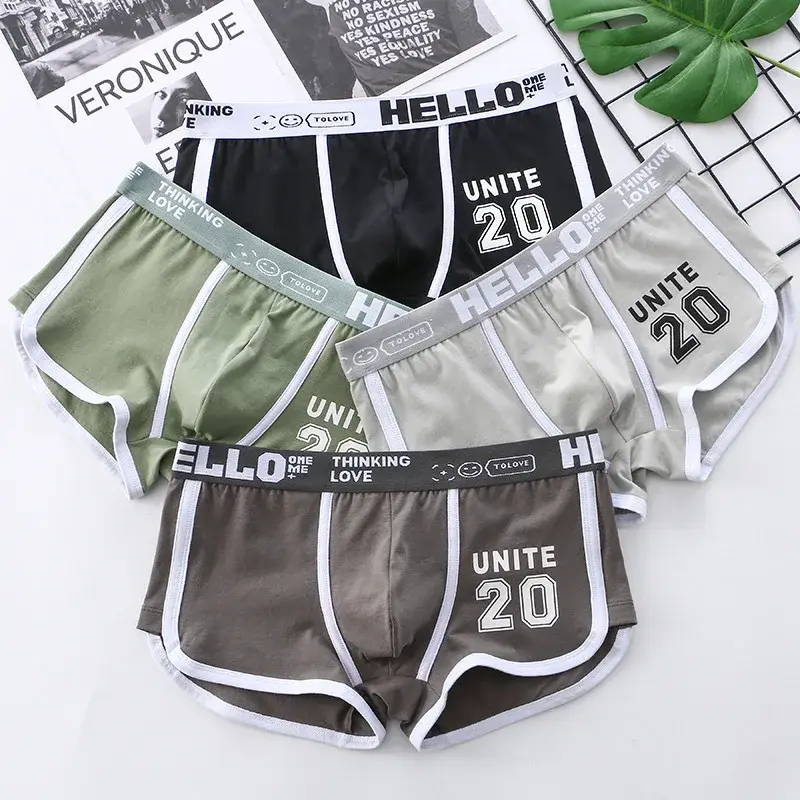 1/3pcs Men Underwear Sports Boxer Shorts Cotton Solid Color Sexy Panties Fashion Breathable Comfortable Underpants Man U Convex — image 18