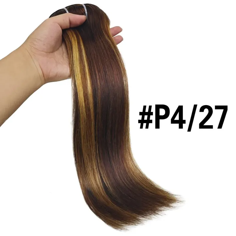 Clip In Hair Extensions #6 Chestnut Brown Double Weft Thick 120G 8Pcs Silky Straight Brazilian Clip In Human Hair Extensions — image 15