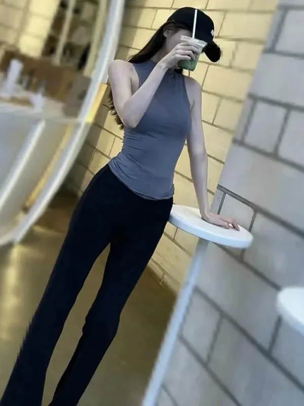 2025 Summer NEW Arrival Women Solid Color Causal Sexy Croped-Top Sleeveless Tank Streetwear