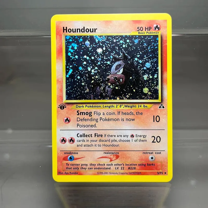 PKM Foil Cards Houndour Celebi Houndoom 1st Edition 1996 Single Cards Game Collection Cards PTCG Proxy Cards