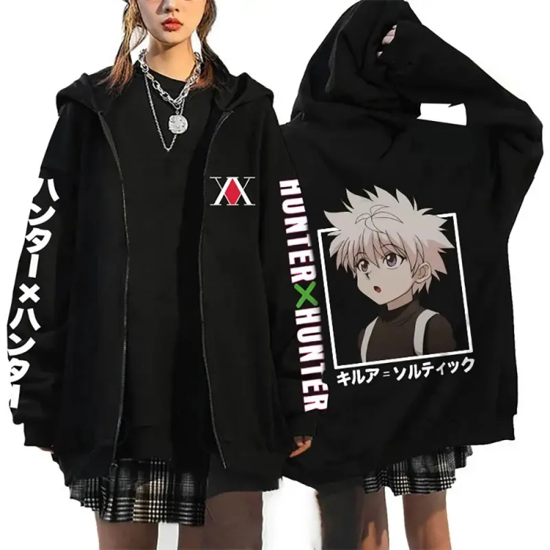 Unisex Anime Hunter X Hunter Killua Zoldyck Gon Print Hoodie Zip Hoodies Loose Casual Streetwear Men And Women Classic Simple — image 9