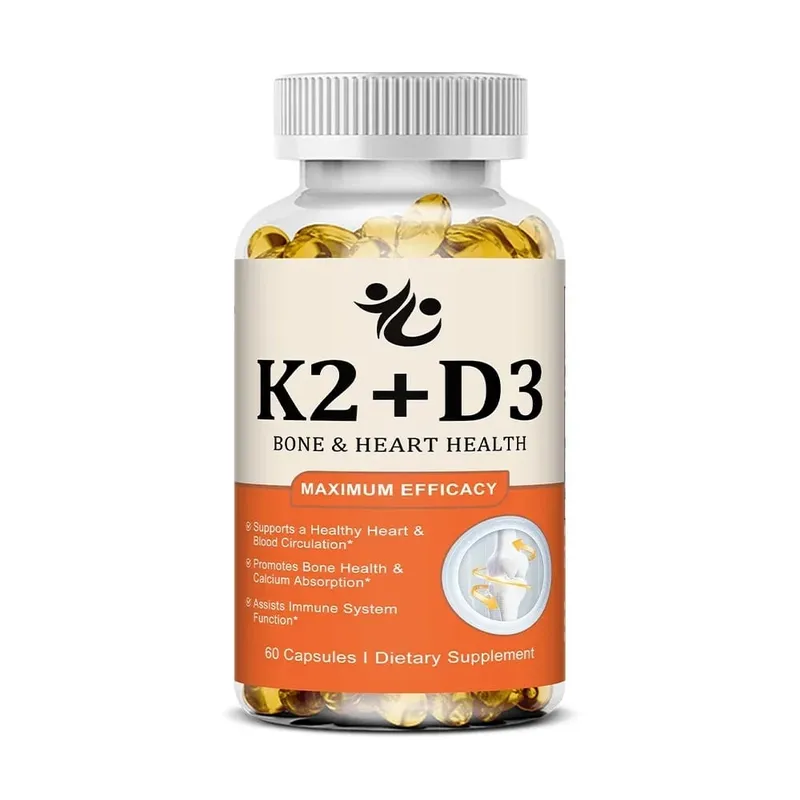 Vitamin D3 + K2-kapsler understøtter calciumabsorption Knogler og led Wellness Hjerte-kar-funktion og immunsystemets sundhed — image 8