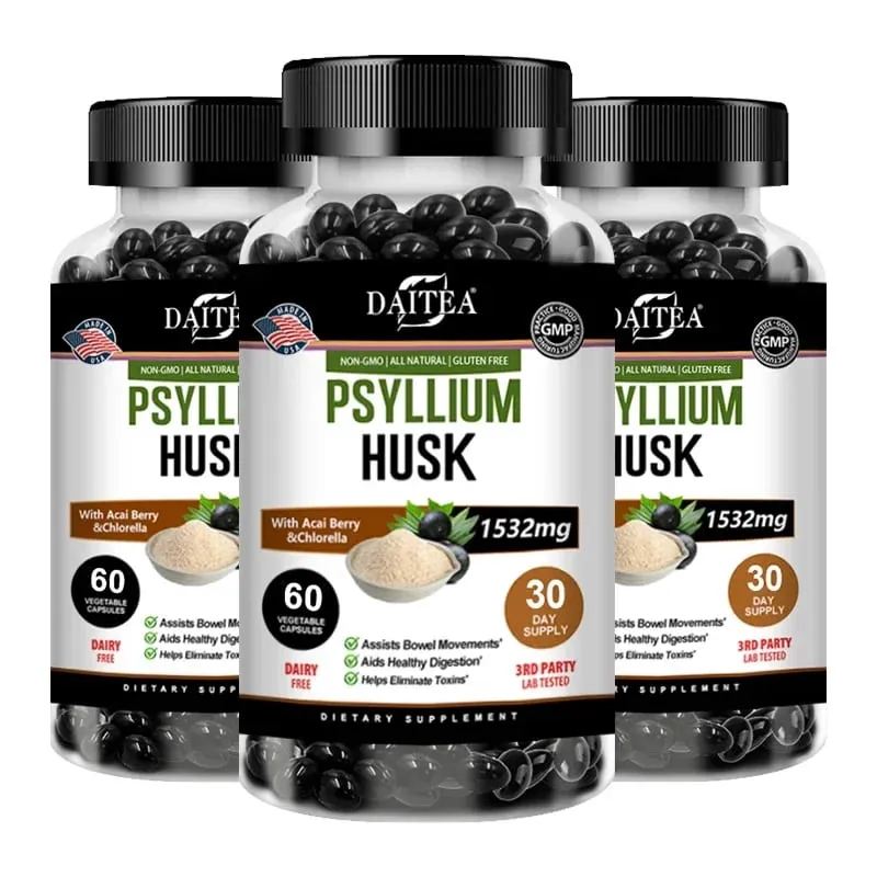 Psyllium Husk Capsules - Improve Constipation Accelerate Metabolism Nutrient Digestion Intestinal Health for Adult Men &Women — image 10