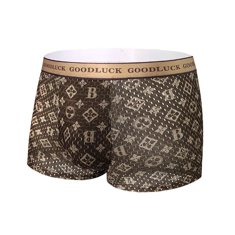 4pcs/set Men‘s Ice Silk Seamless Underwear Breathable Ultra-thin Boxer Briefs Soft Pouch Cooling Trunks — image 3