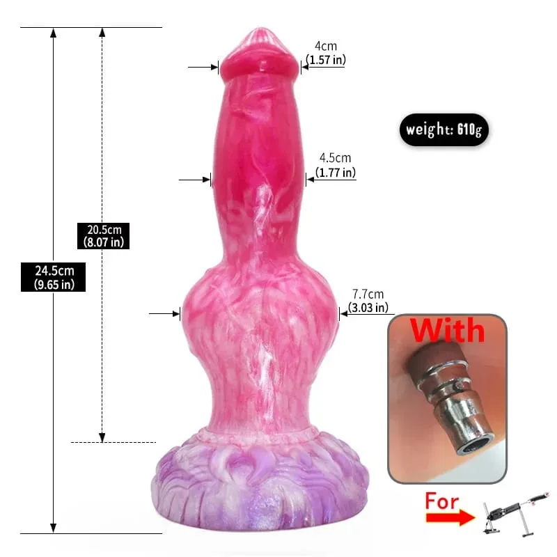 DIY Attachements Dog Knot Dildo With 3XLR Adapter Liquid Silicone Large Penis Anal Plug Sex Toys Quick Air Vac-U-Lock Connector — image 8