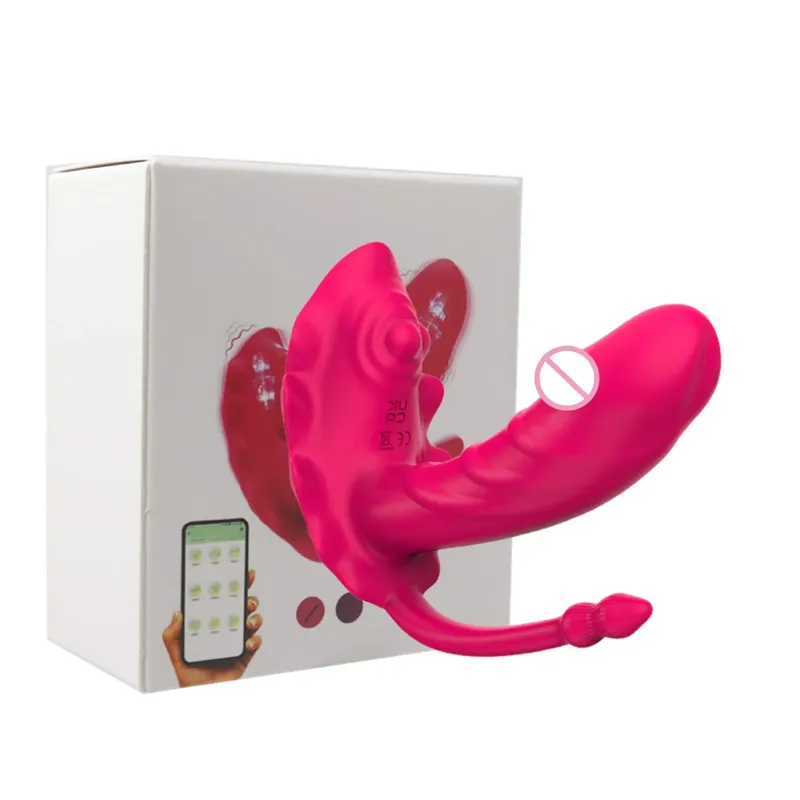 Bærbar G Spot Dildo Vibrator Langdistance App Fjernbetjening Trusse Butterfly 9 Vibrerende tilstand Kvinde Voksen Sexlegetøj til Kvinder