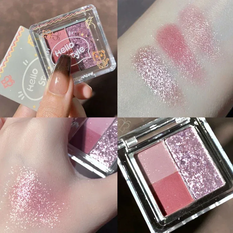 3/4 Colors Milk-Tea Eyeshadow Palette Professional Highlight Shimmer Brightening Long Lasting Eye Shadow Eye Makeup Eye Cosmetic — image 5