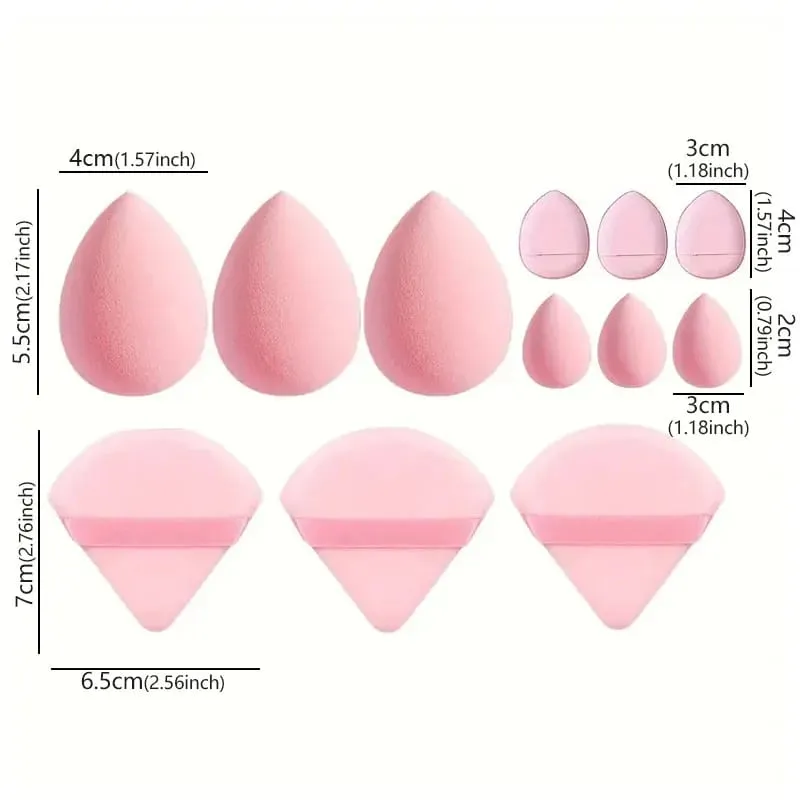 Solid Color 12PCS Makeup Sponge Set Loose Powder and Finger Catching Thumb Puff Cotton Mini Powders Puffs Soft Makeups Eggs Set