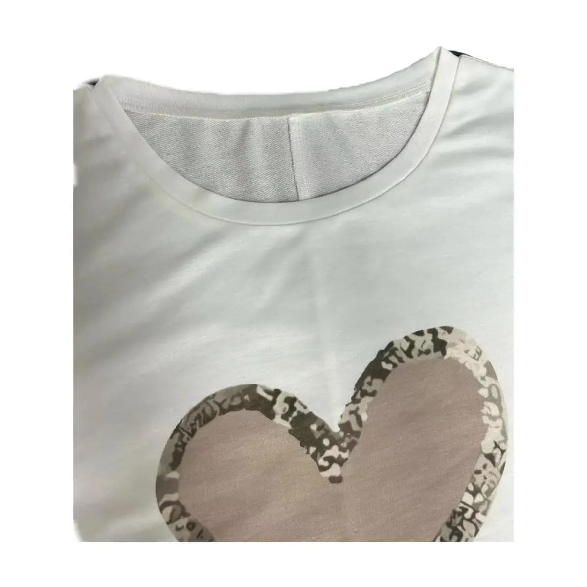 2024 Plus Size Europe And The United States Autumn Love Printed Round Neck Loose Color Contrast Long Sleeve T-Shirt Women — image 7