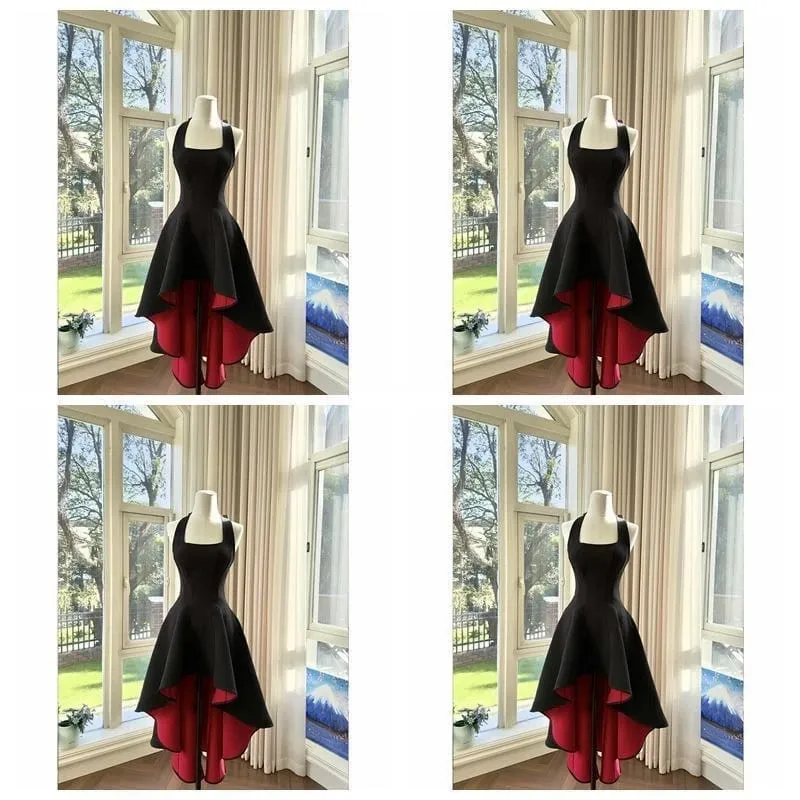 Francie Elegantní černé Patchworkové šaty s dlouhým ramínkem Party Styl Dámské Jemné Y2k Vintage Bodycon Jaro Léto 2026 — image 5