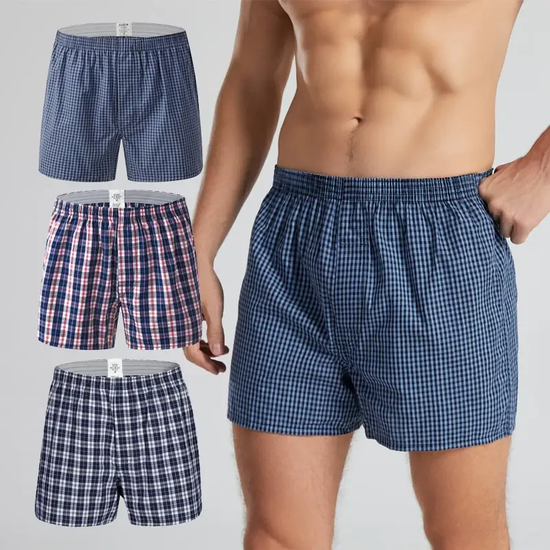 3PCS Choice 100% Cotton Men'S Panties Man Plaid Same Style As Celebrity Underwear Man Boxers Sexy Lingerie Men'S Clothing — image 6