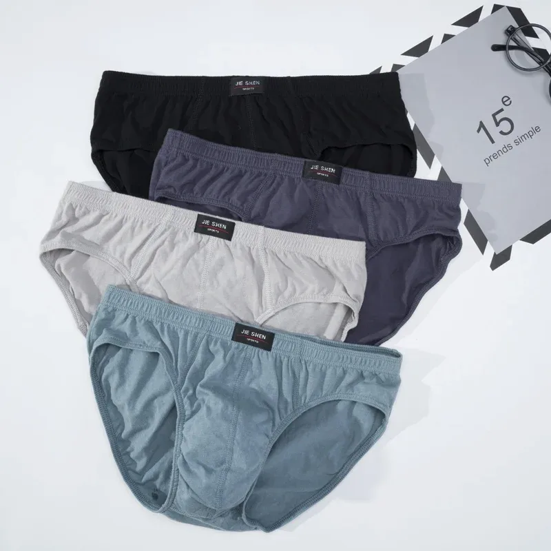 100% Cotton Plus Size Men Briefs Male Breathable Underwear Sexy Lingerie Spring Summer Solid Comfortable Underpants XL-5XL