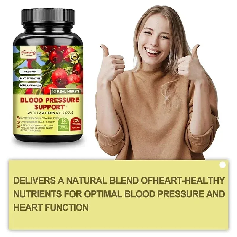 Soutien de la tension artérielle – Soutient la santé cardiovasculaire, stimule l'énergie et l'immunité pour la santé cardiaque – avec aubépine et hibiscus — image 4