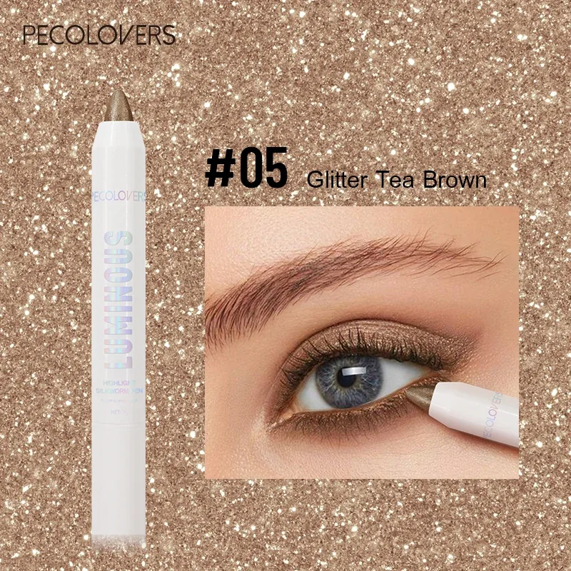 Long-lasting Brightening Highlighter Sparkling Eye Corner Lying Silk Pen Face Highlight and Eye Shadow Pearl White Gliter Pen
