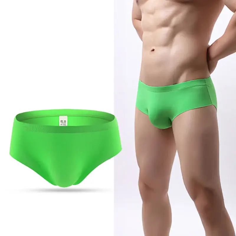 Men's Ice Silk Seamless Underwear Briefs Sexy U Convex Ultra-Thin Breathable Man Underpants Boxers — image 3