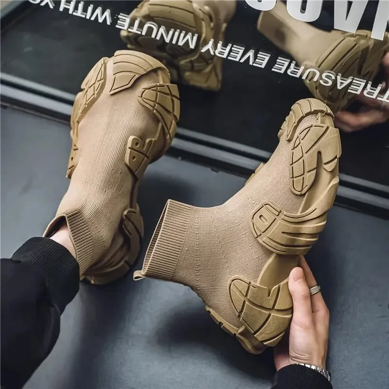 Outdoor Men Casual Boots Designer Soft Sneakers Winter Breathable Men‘s Socks Shoes Slip-On Flat Lightweight Walking Sport Shoes — image 5