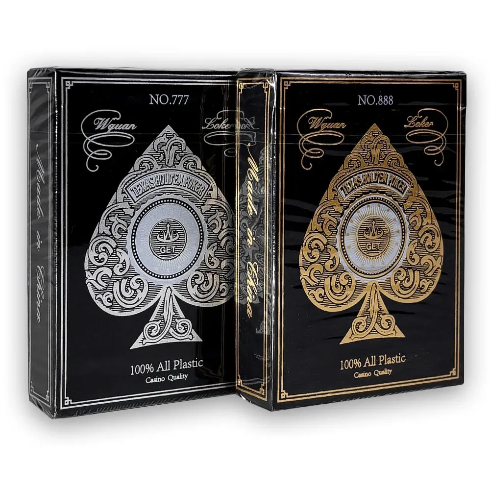Premium Gold Edge Silver Edge Playing Cards PVC Plastic Waterproof Durable Poker Cards Large Character Deck of Cards for Parties — image 1