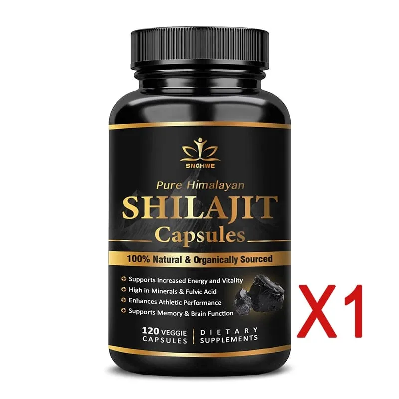 Himalaya Shilajit Capsule Original High in Trace Minerals& Fulvic Acid for Energy Muscle Strength&Immunity Endurance for Adult