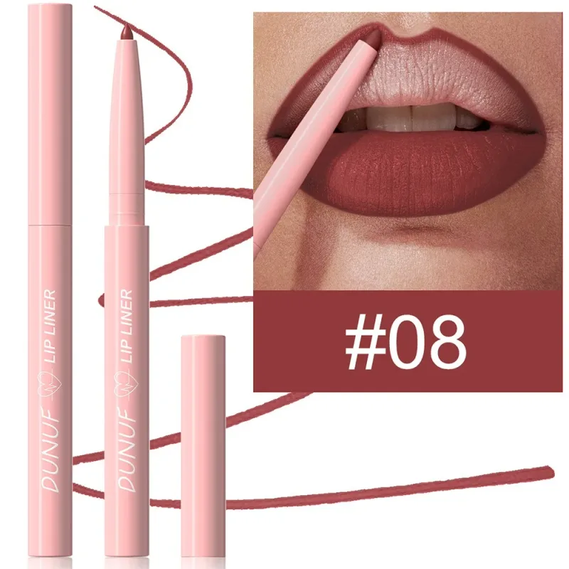 Multi Color Matte Lip Liner Crayon Velvet Waterproof Lip Pencil for Outline & Fill Lips Long Lasting Non Stick Lip Makeup