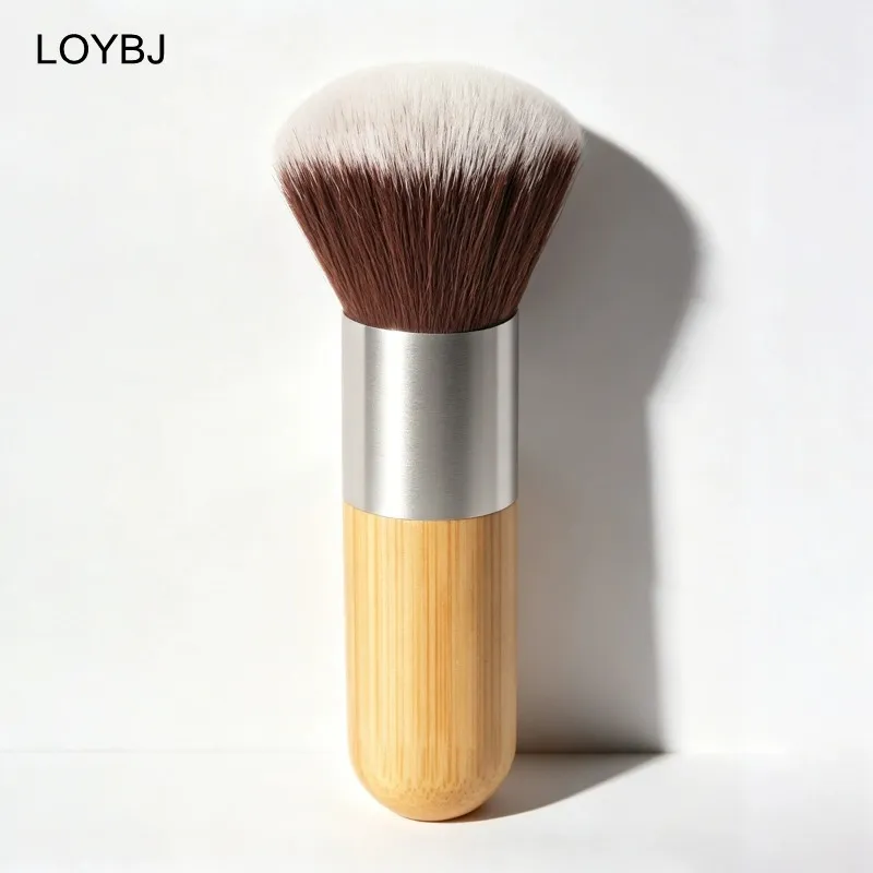 Bamboo Handle Foundation Brush Loose Powder Makeup Borstar Blush Contour Liquid Foundation Cream Professionell ansiktsskönhetsverktyg — image 5