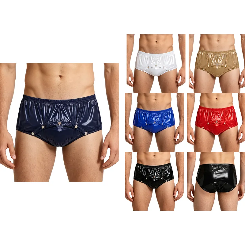 Waterdichte luierbroekjes voor heren met drukknoppen aan de voorkant Anti-lek adaptieve ondergoedshorts voor ouderen met speciale behoeften — image 7