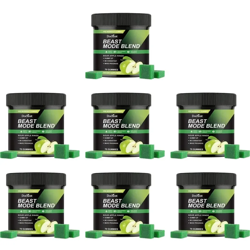 Docteat Beast Mode Blend Pre-Workout-Gummis, Energiefokus und Ausdauerunterstützung für Krafttraining und aktive Tage im Fitnessstudio, 70 Stück — image 13