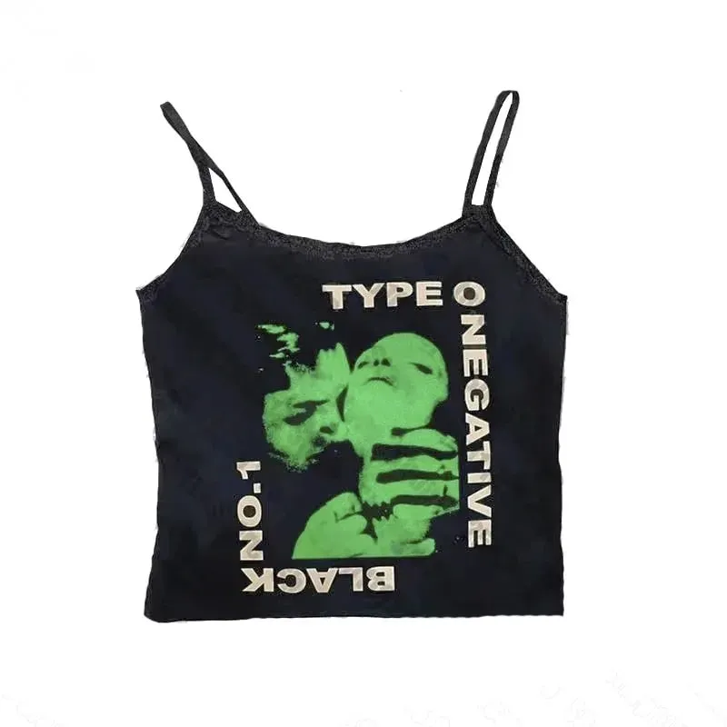 Vrouwen Gothic Spinnenweb Print Cami Tank Top Mouwloos Spaghetti Band Y2K Slim Cropped Hemdje Dark Punk Streetwear Tops — image 16