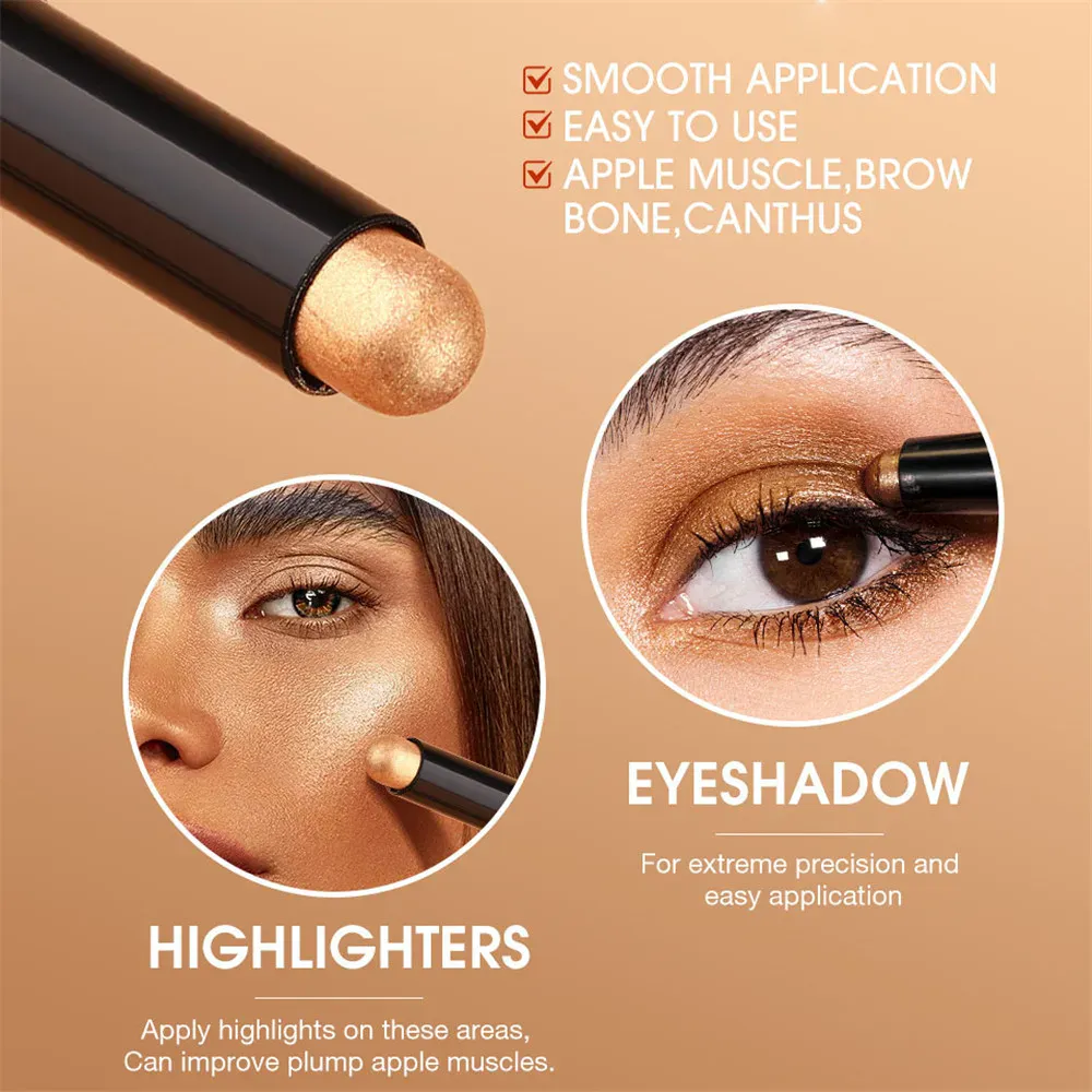 1PC Waterproof Pearlescent Eyeshadow Pencil Stick 8 Colors Lasting Glitter Shimmer Eye Shadow Highlighter Pen Eyes Makeup Tools — image 5