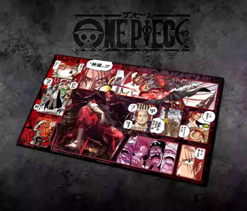 60*35cm Anime One Piece OPCG GAME Card PlayMat Comic Series New Four Emperors Teach Shankusu Buggy Luffy Chopper Collection Toys